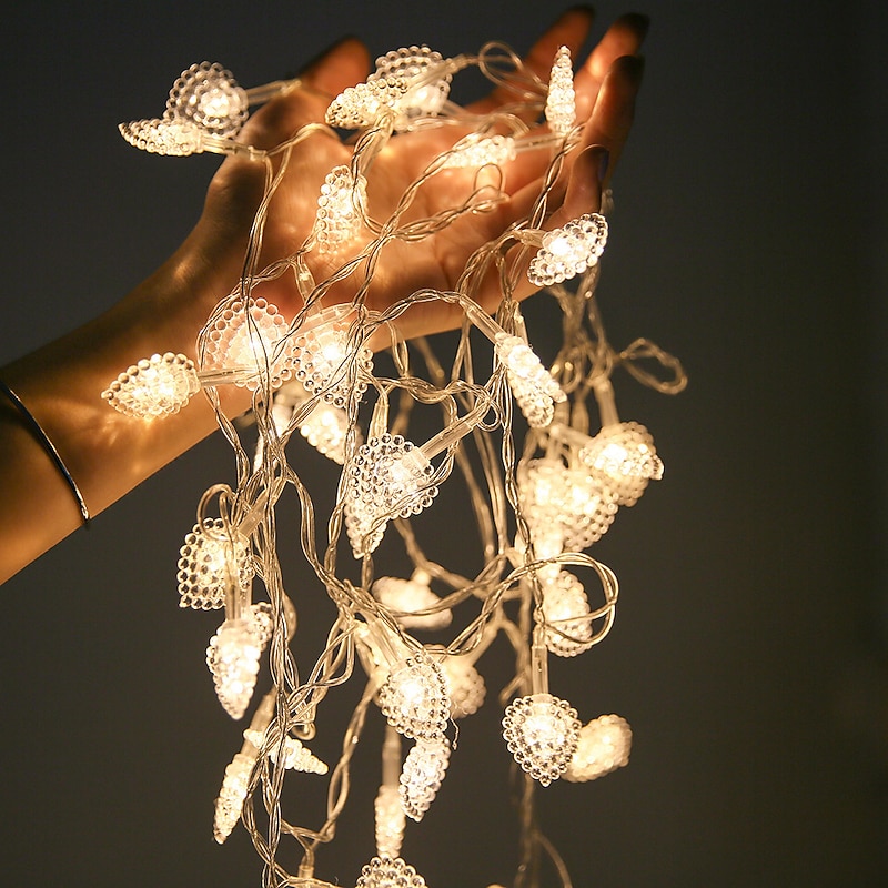 LED Fairy String Lights Love Heart Shape 3M 20LEDs 1.5M 10LEDs Battery or USB Operation LED String Lights Wedding Holiday Party Family Bedroom Decoration2