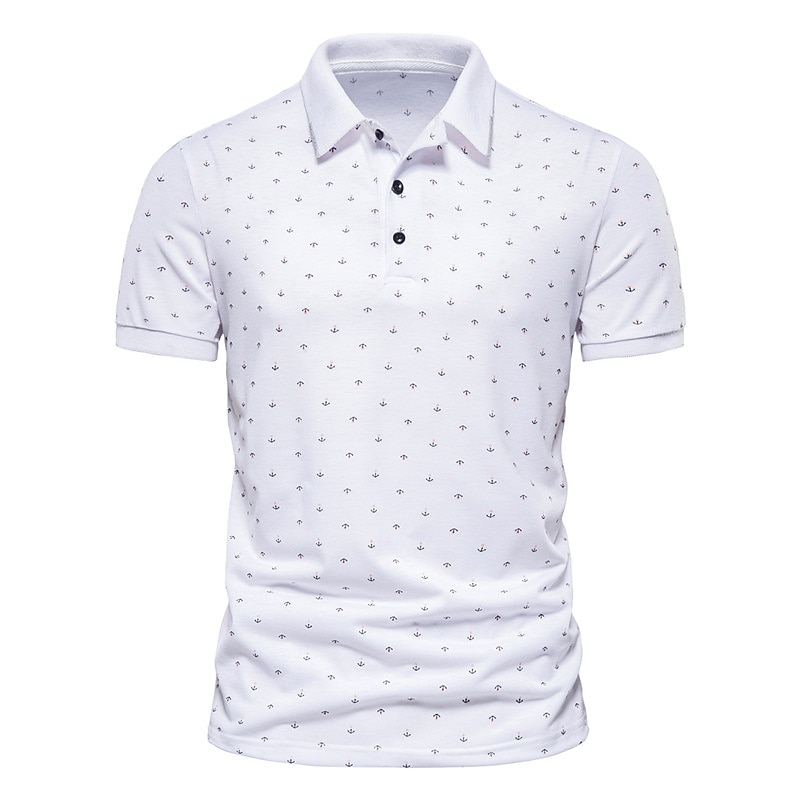 Men's Tennis Shirt Polo Shirt Casual Daily Collar Classic Collar Short Sleeve Simple Graphic Button Front Regular Fit White Wine Navy Blue Tennis Shirt3
