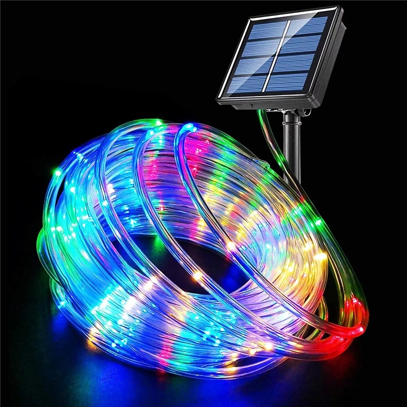 Solar Rope Lights Outdoor Waterproof String Lights 12M 7M IP65 Rope Tube String Lights Outdoor Lighting Fairy Flexible Lights 50/100 LEDs For Garden Garland Yard Lawn Fence2