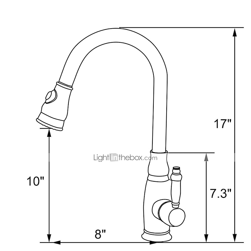 Brass Kitchen Faucet,Single Handle One Hole Oil-rubbed Bronze Pull-out Spray Widespread Tall High Arc Vessel Antique Kitchen Taps with Hot and Cold Switch4