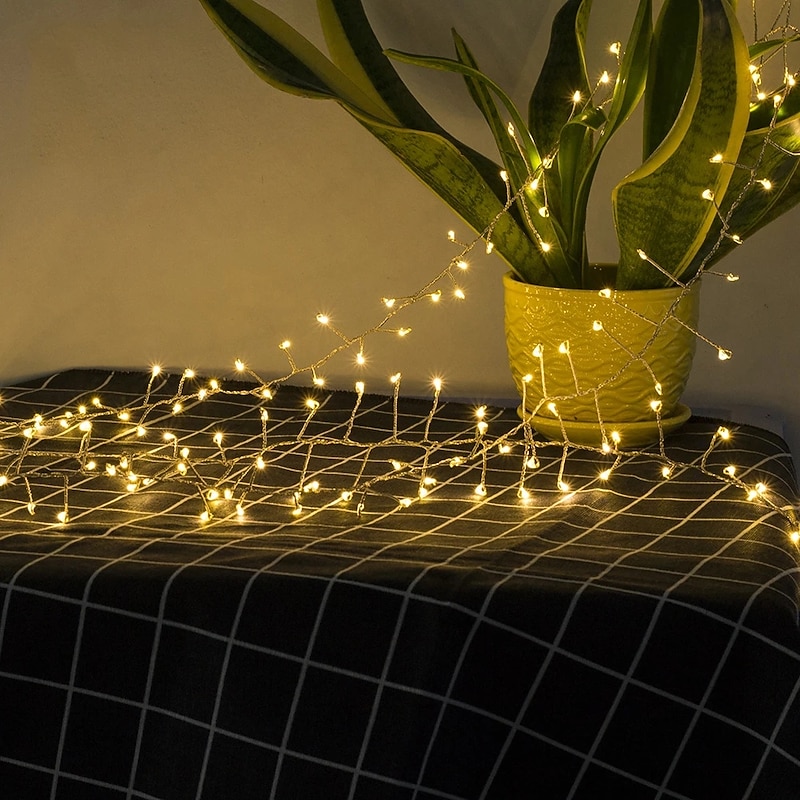 String Lights 3M 6M USB Remote Control Copper Wire LED Firecracker String Lights 100LEDs 200LEDs Firecracker Fairy Light For Christmas Wedding Holiday Party Home Decoration4