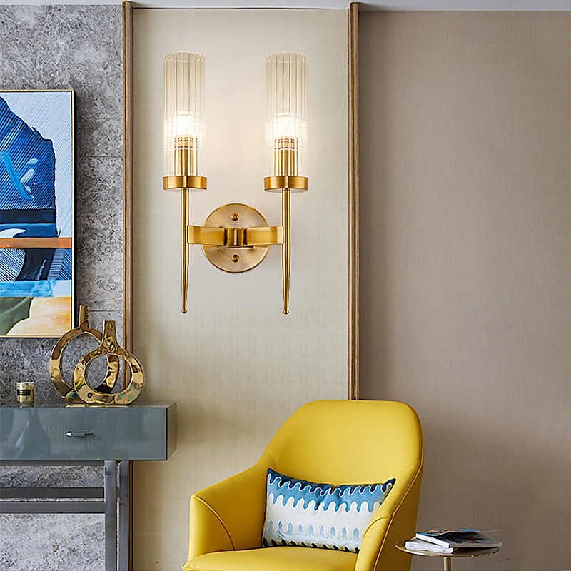 Lightinthebox LED Wall Light Matte Modern Nordic Gold Glass Wall Sconces Bedroom Dining Room Iron Wall Light 110-120V 220-240V