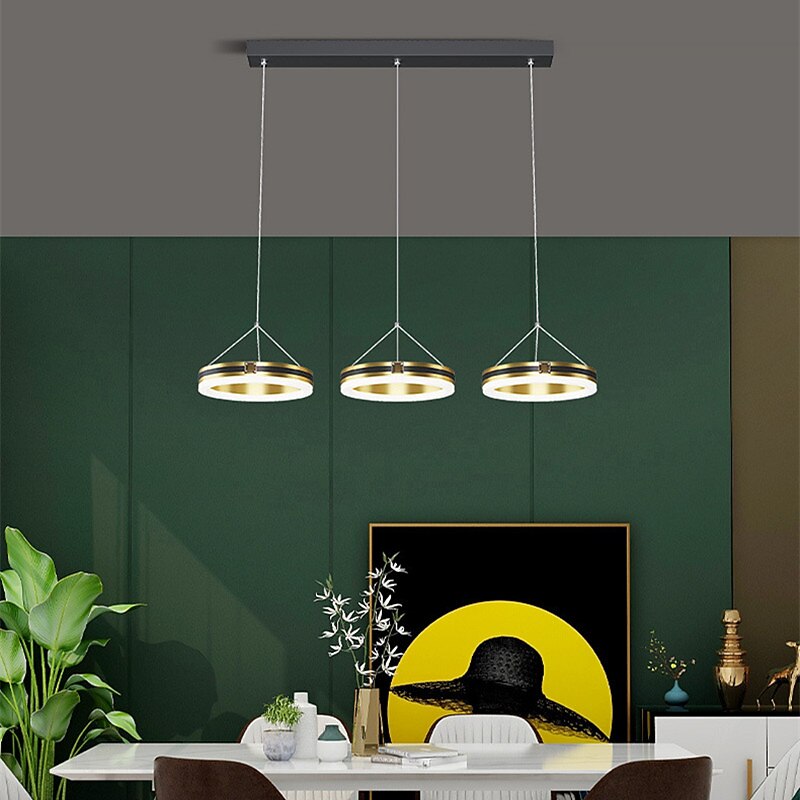 LED Pendant Light Three Head Dining Room Lamp LED Light Luxury Fashion Long Table Chandelier Simple Modern Bar Club Lamp Dining Room Kitchen 72cm3