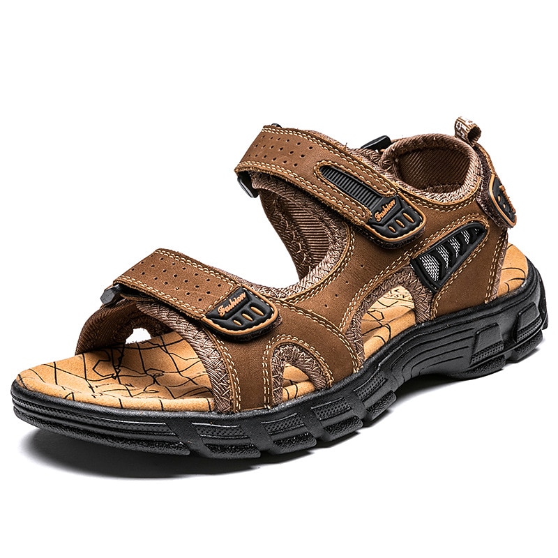 Men's Brown Outdoor Hiking Sandals with Adjustable Straps – Comfortable and Durable Summer Footwear for Adventure and Casual Wear