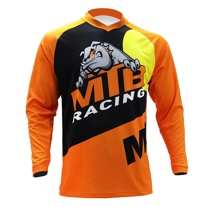 Men's Cycling Jersey Downhill Jersey Dirt Bike Jersey Animal Cow Patterned Long Sleeve Bike Jersey Top with 3 Rear Pockets Mountain Bike MTB Road Bike Cycling UV Resistant Quick Dry Back Pocket2