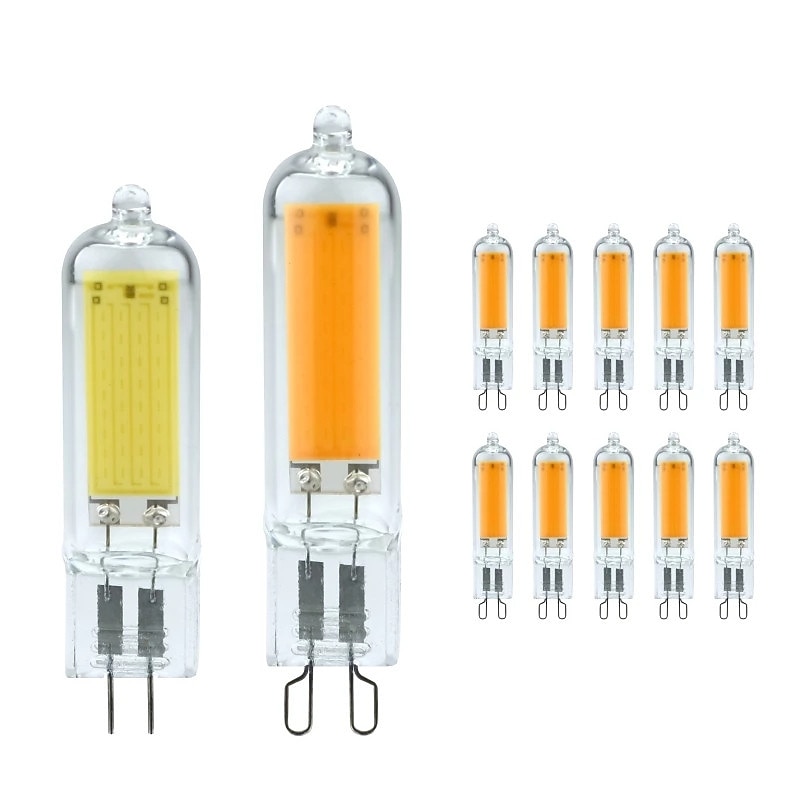 LED Light Bulb 10pcs G9 COB 3W 7W 5W Glass G4 Lamp 220V G4LED Spot Light For Pendant Lighting Fixture Home Lighting Chandeliers