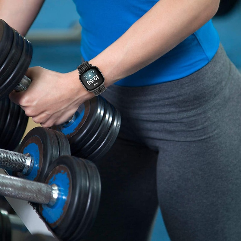 Smartwatch Band Nylon Straps Compatible with Fitbit Versa 3 / Fitbit Sense Soft Breathable Smartwatch Band Sport Adjustable Replacement Strap Women Men Bracelet Accessories4