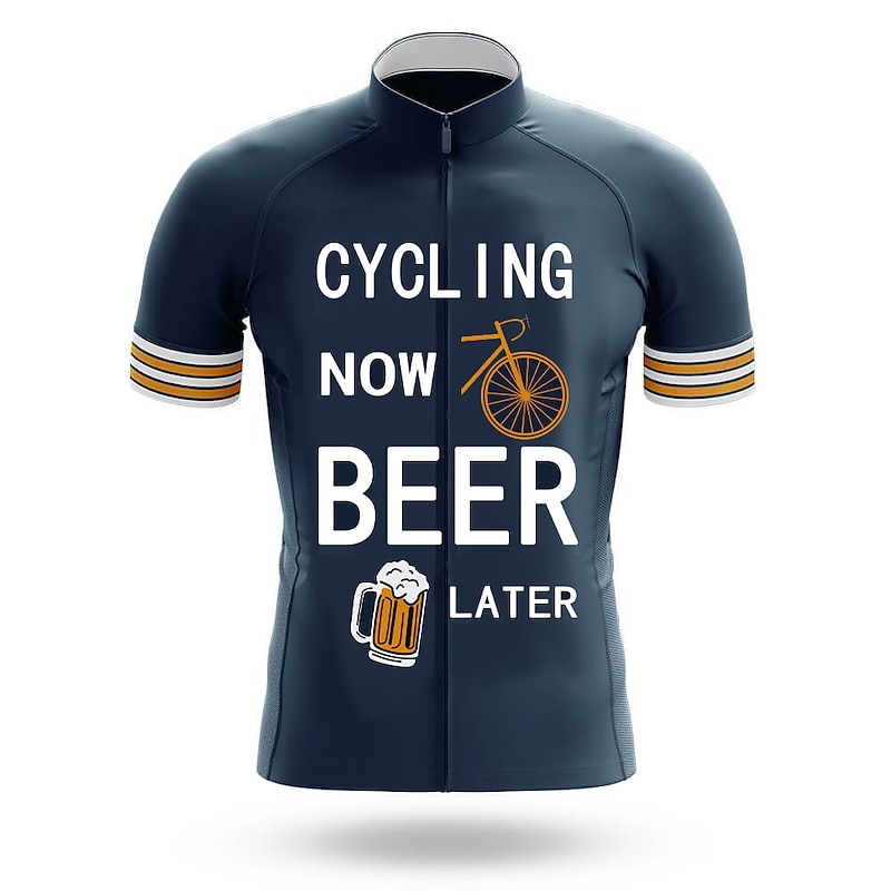 Men's Cycling Jersey Letter & Number Funny Oktoberfest Beer Short Sleeve Bike Jersey Top with 3 Rear Pockets Mountain Bike MTB Road Bike Cycling Quick Dry Soft Reflective Strips Back Pocket Sports4