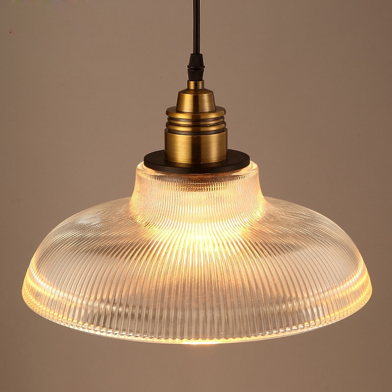 30cm LED Pendant Light Glass Metal Vintage Style Country Lights Transparent Lampshade Bar Cafes Dining Room Kitchen Living Room Light 	110-120V 220-240V3