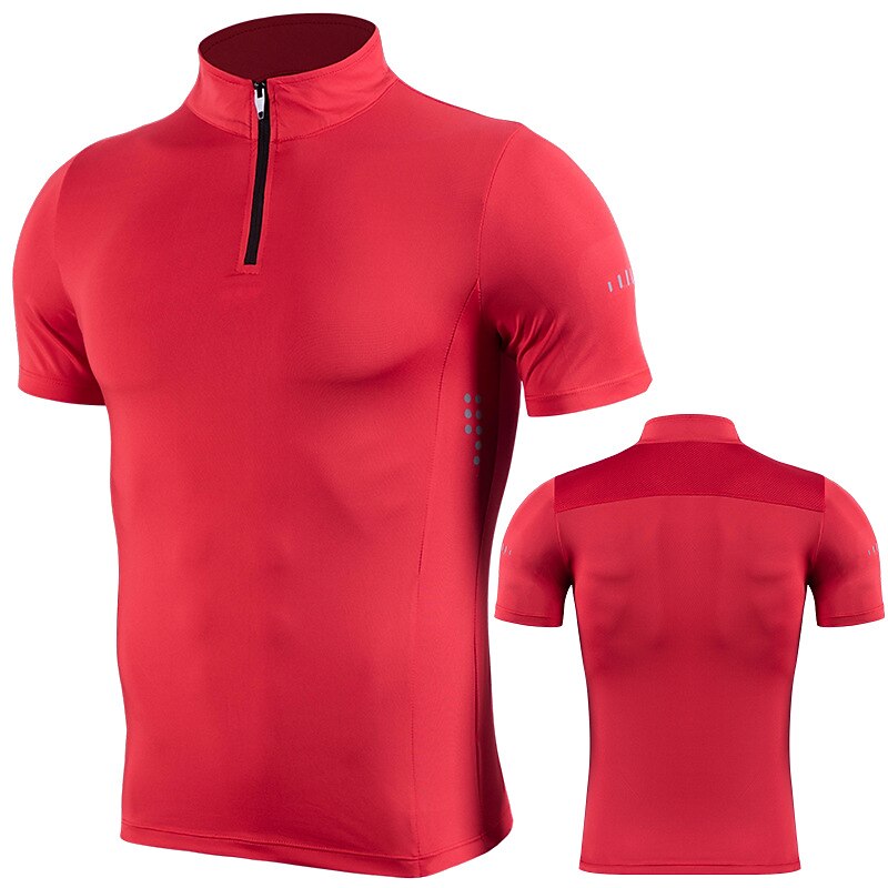 Men's Compression Shirt Running Shirt Half Zip Short Sleeve Tee Tshirt Athletic Summer Solid Colored Spandex Quick Dry Soft Sweat wicking Moisture Wicking Gym Workout Active Training Jogging4