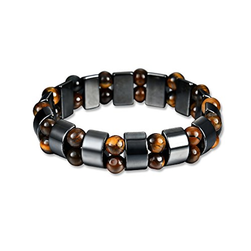 magnetic bracelet, men's titanium magnetic therapy bracelet, adjustable fashion steel magnetic bangle germanium negative ion pain relief for arthritis