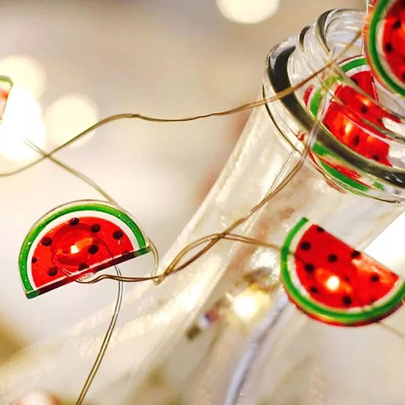 LED String Lights 2M 20LEDs AA Battery Powered LED Hanging Lights Watermelon String Fairy Light for Home Party Patio Bedroom Kid's Room Home Decoration Warm White3