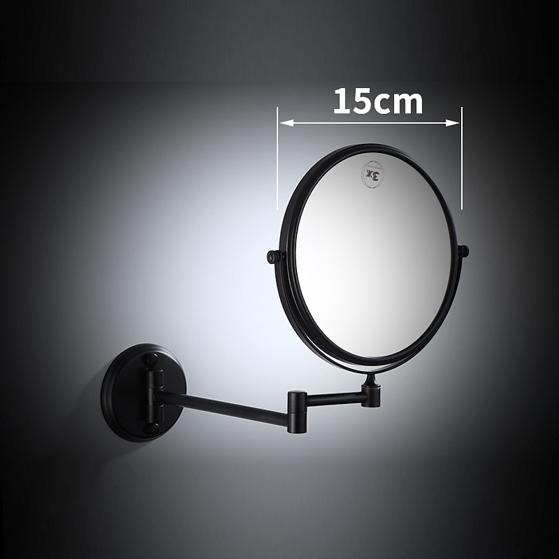 Bathroom Cosmetic Mirror Glass Brass Body and Stainless Steel Base Contemporary 1pc3