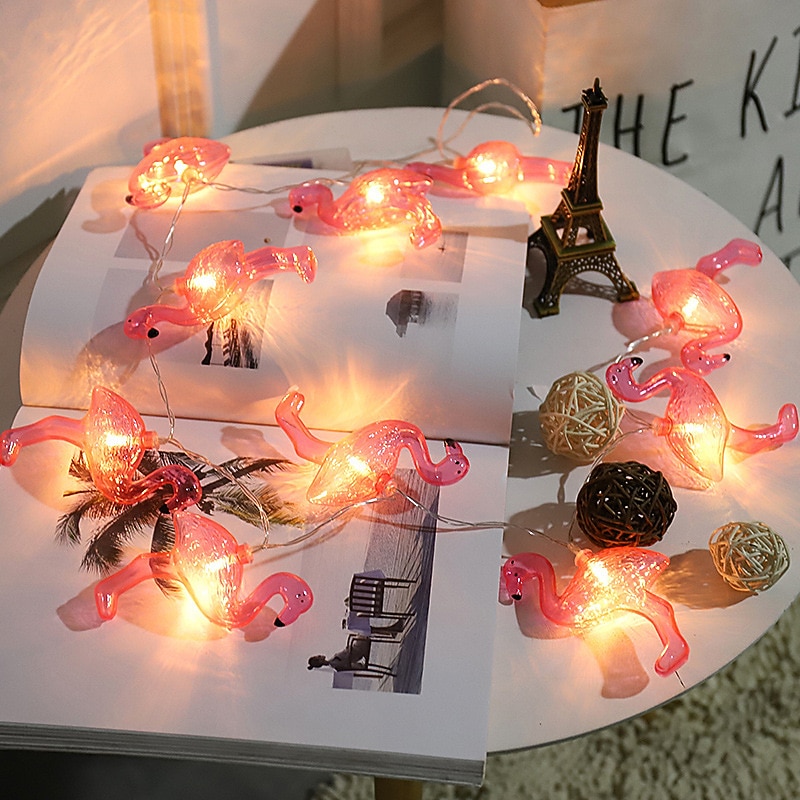 3M 1.5M Flamingo String Lights Battery or USB Operation Fairy String Lights Wedding Holiday Children's Room Home Decoration3