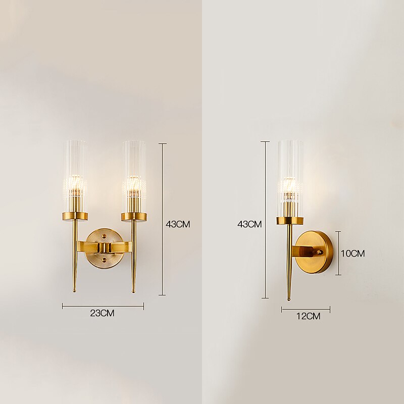 Lightinthebox LED Wall Light Matte Modern Nordic Gold Glass Wall Sconces Bedroom Dining Room Iron Wall Light 110-120V 220-240V2