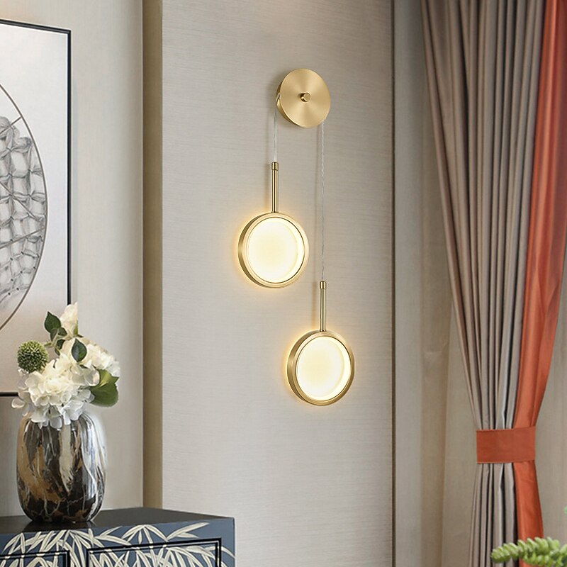 Lightinthebox LED Wall Light Bedside Lamp Modern Nordic Gold Living Room Bedroom Copper Wall Light 110-120V 220-240V 10W3