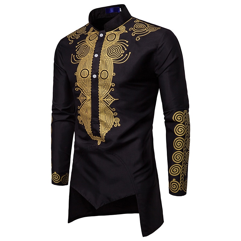Men's Shirt Modern African Outfits African Print Dashiki Masquerade Adults Shirt Party4