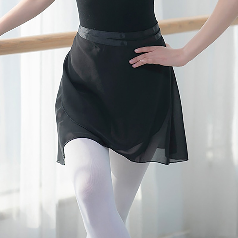 Ballet Activewear Skirts Cinch Cord Pure Color Women's Performance Training High Chiffon2