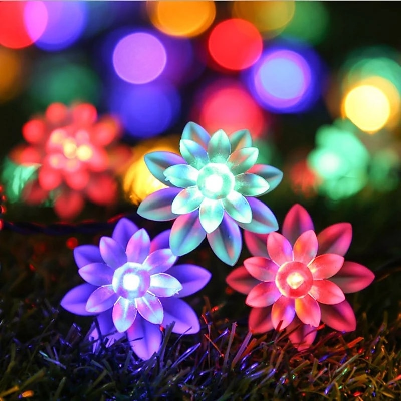 Lotus Shaped LED String Lights 6M 3M 1.5M Battery USB Operation 40LEDs 20LEDs 10LEDs Christmas Wedding Garden Patio Holiday Decoration Light3