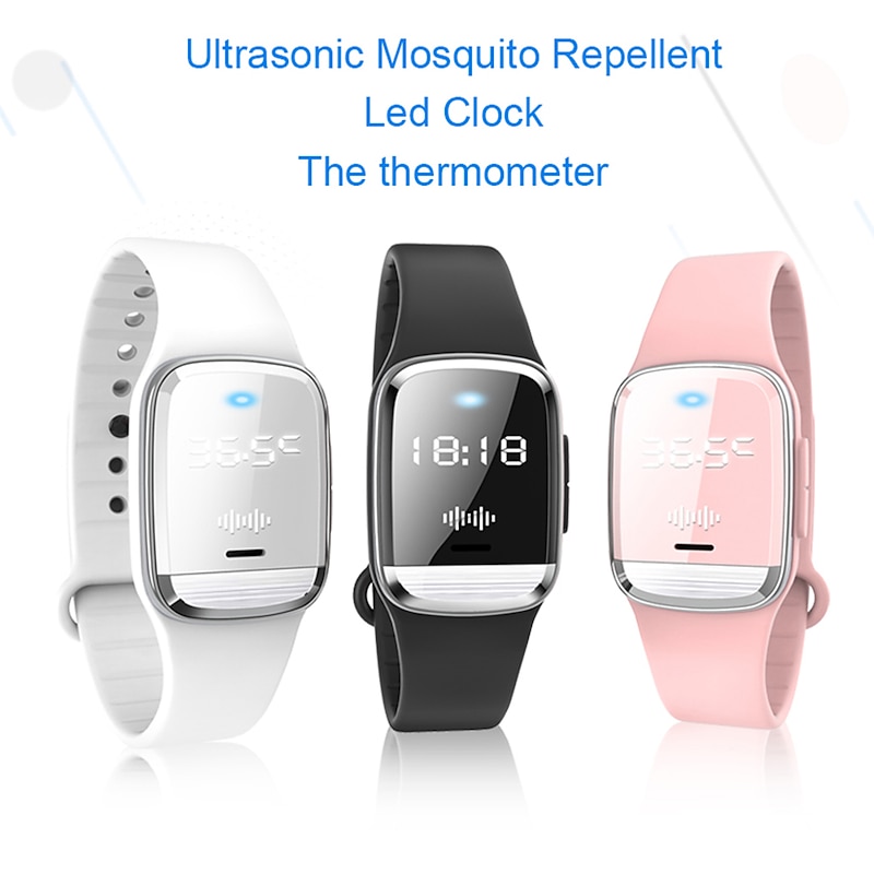 3-in-1 Intelligent Mosquito Repellent Watch – Ultrasonic Bracelet with Pedometer, Smart Anti-Mosquito Function for Indoor and Outdoor Use