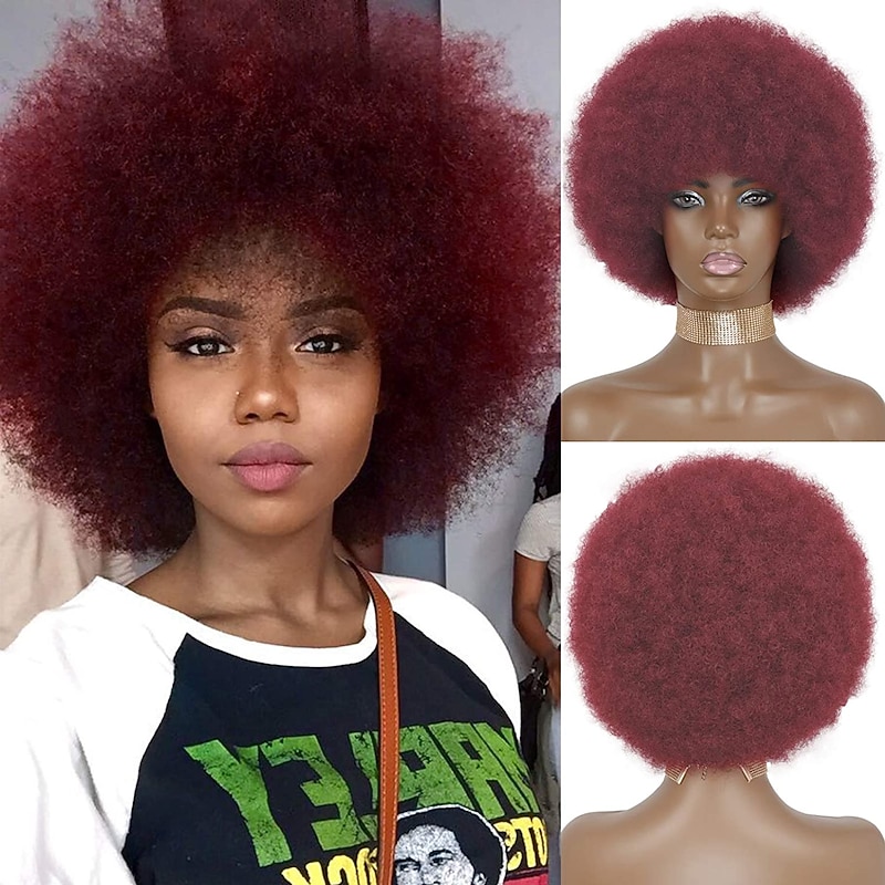 Brown Wigs for Women Light Brown Afro Wig for Black Women Puffy Light Brown Afro Wigs 70S Large Bouncy and Soft Natural Looking Wig Short Afro Kinky Curly Synthetic Wig (Brown)3