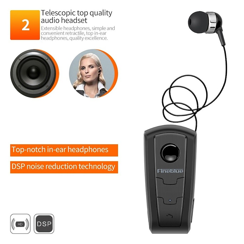 Fineblue F910 Collar Clip Bluetooth Headset Bluetooth5.0 Ergonomic Design Stereo Long Battery Life for Apple Samsung Huawei Xiaomi MI  Mobile Phone Christmas Gift3