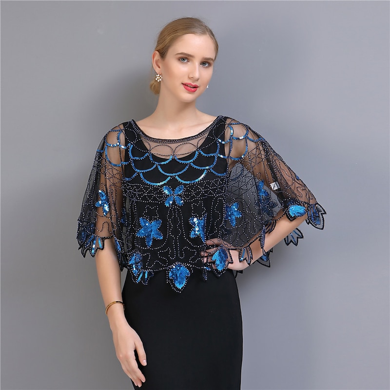 Roaring 20s 1920s The Great Gatsby Party Costume Masquerade Halloween Costumes The Great Gatsby Wedding Guest Sequins Sequin Fancy Dress Women's Wedding Party Wedding Guest Adults' Shawl Homecoming4