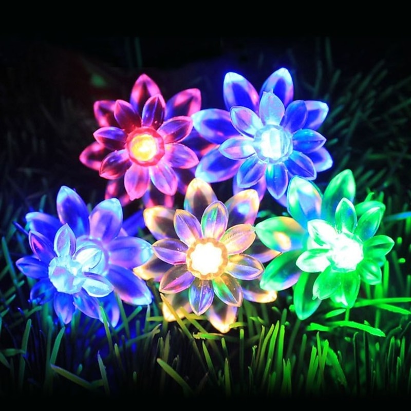 Lotus Shaped LED String Lights 6M 3M 1.5M Battery USB Operation 40LEDs 20LEDs 10LEDs Christmas Wedding Garden Patio Holiday Decoration Light