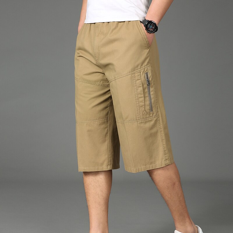 Men's Cargo Shorts Hiking Shorts Summer Outdoor Loose Fit Ripstop Skin Friendly Quick Dry Zipper Pocket Capri Pants Bottoms Below Knee Black Army Green Cotton Work Hunting Fishing XL XXL XXXL 4XL 5XL4