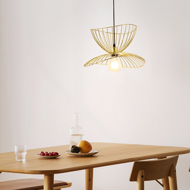 LED Pendant Light Bedside Light Black Gold 45 cm Retro Pendant Light Metal Vintage Style Iron Hat Painted Bedroom Dining Room Living Room Lights DIY Lights2