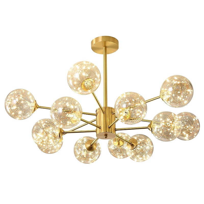 LED Pendant Light Chandelier Gold Modern Globe Design 6/8/12 Heads Copper Globe Brass 110-120V 220-240V2