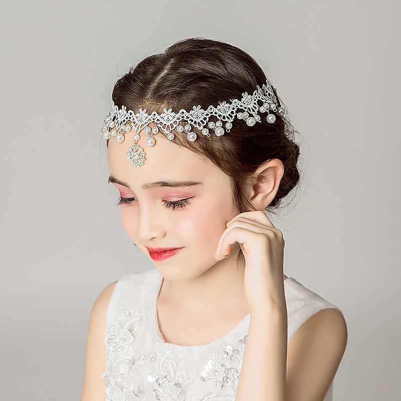 Kid's Girls' Hair Accessories Solid Color White chain garland