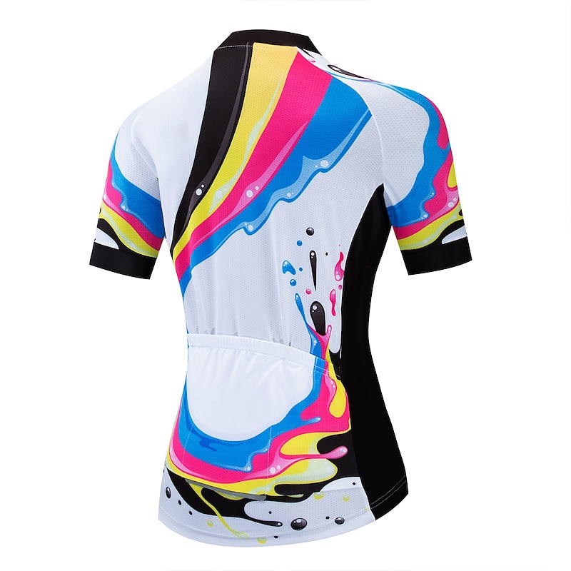 Women's Cycling Jersey Graphic Funny Short Sleeve Bike Jersey Top with 3 Rear Pockets Mountain Bike MTB Road Bike Cycling Fast Dry Quick Dry Soft Reflective Strips Sports White Clothing Apparel2