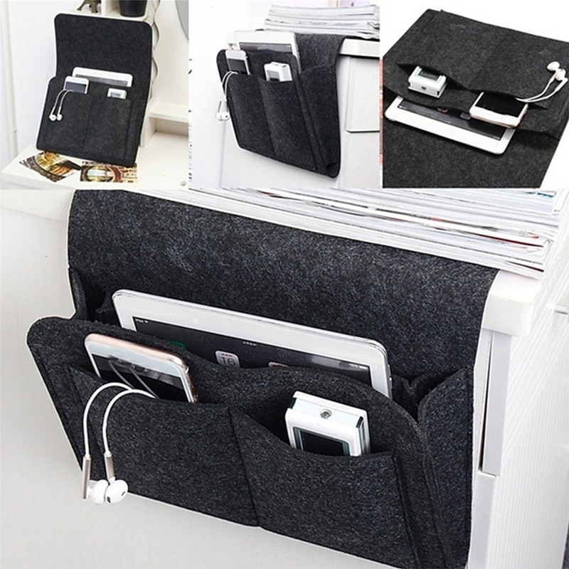 Remote Control Hanging Caddy Bedside Couch Storage Organizer Bed Holder Pockets Bed Pocket Sofa Organizer Pockets Book Holder3