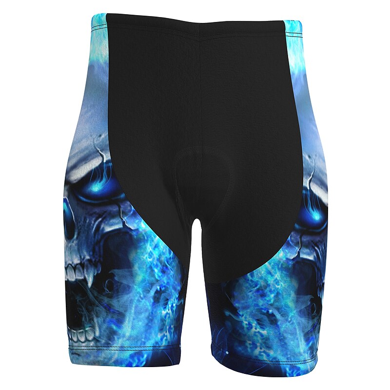 Men's Skull Sugar Skull Cycling Road Shorts Cycling Shorts Bike Shorts Bike Shorts Pants Mountain Bike MTB Road Bike Cycling Sports 3D Pad Cycling Quick Dry Reflective Strips Blue Spandex Clothing2