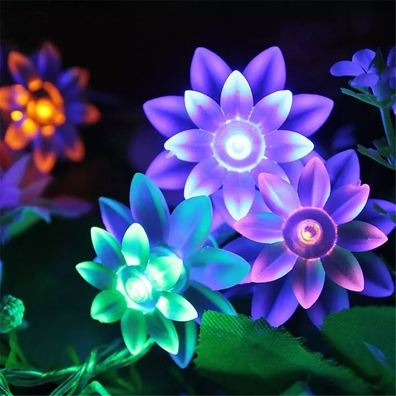 Lotus Shaped LED String Lights 6M 3M 1.5M Battery USB Operation 40LEDs 20LEDs 10LEDs Christmas Wedding Garden Patio Holiday Decoration Light2