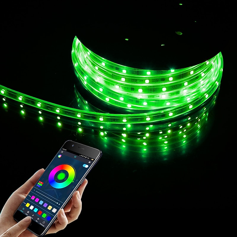 LED Smart Strip Lights 20m RGB Music Sync 12V Waterproof LED Strip 2835 SMD Color Changing LED Light with Bluetooth Controller Adapter for Bedroom Home TV Back Light DIY Decor3