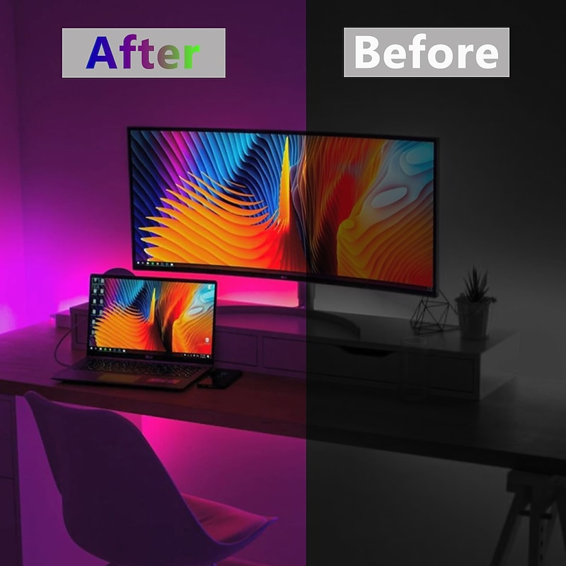 LED Smart Strip Lights 20m RGB Music Sync 12V Waterproof LED Strip 2835 SMD Color Changing LED Light with Bluetooth Controller Adapter for Bedroom Home TV Back Light DIY Decor4