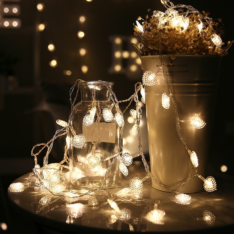 LED Fairy String Lights Love Heart Shape 3M 20LEDs 1.5M 10LEDs Battery or USB Operation LED String Lights Wedding Holiday Party Family Bedroom Decoration4