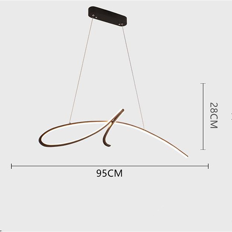 LED Pendant Light Modern Island Light Includes Dimmable Version 95cm Single Design Chandelier Aluminum Painted Finishes Artistic 110-120V 220-240V2