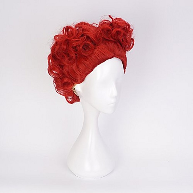 Winifred Sanderson  Hocus Pocus   s Short Red Queen Synthetic Cosplay Wigs For Women Halloween Wigs2