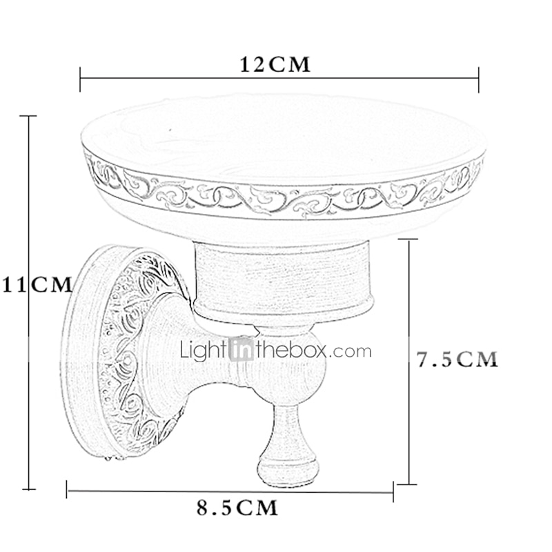 Soap Dishes Holders Creative Antique Brass and Ceramic Bathroom Electroplated Wall Mounted 1pc2