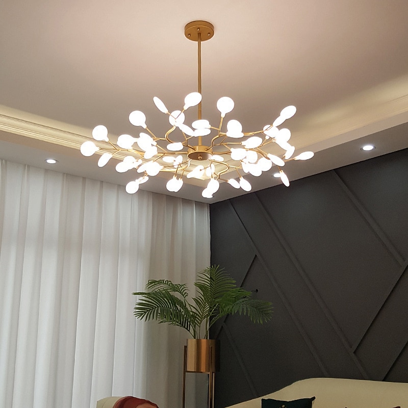 LED Pendant Light 27 36 45 54 Heads Firefly Chandelier LED Pendant Lighting Postmodern Ceiling Light Fixture Hanging Lamp Rose Gold Branch LED Chandelier Bulb Included AC220V AC110V4