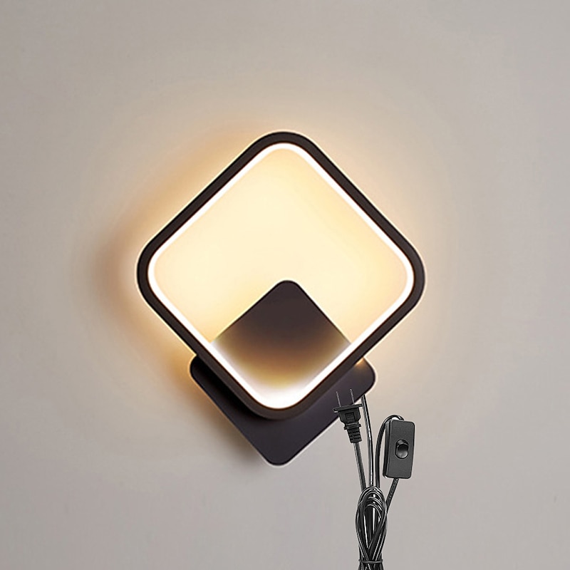 Lightinthebox Silicone LED Wall Lamp Round Square 8W 2-in-1 Household Wall Lamp with Switch EU / US Plug is Suitable for Bedroom Study and Restaurant3