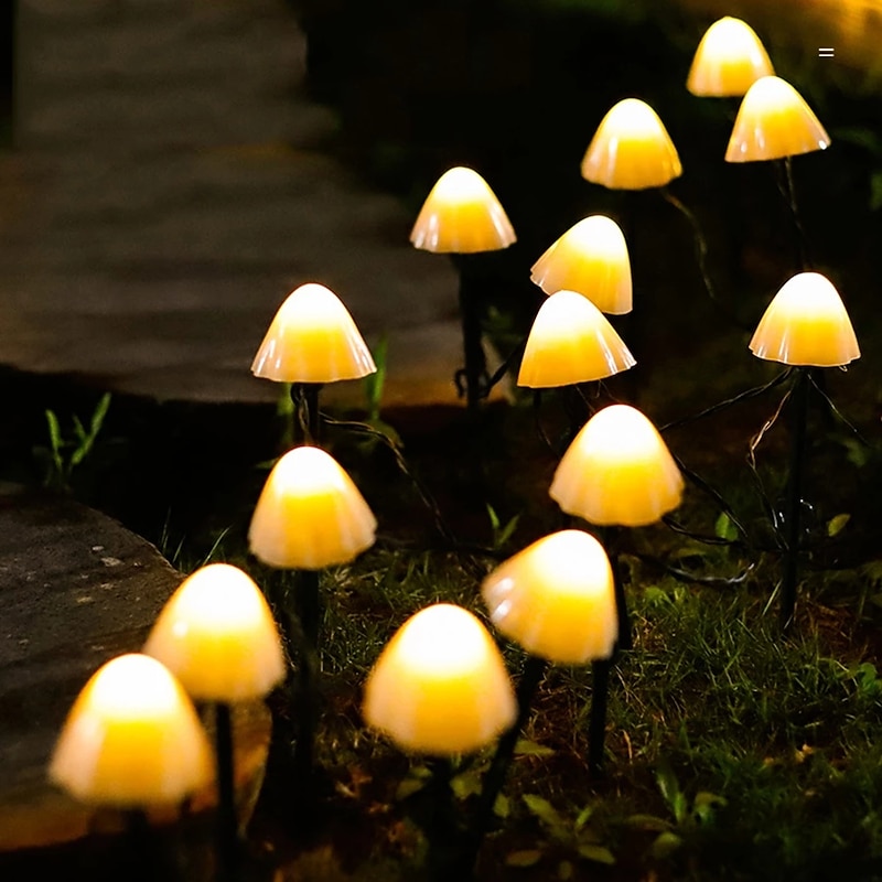 Solar String Lights Garden Decoration LED Mushroom Lights Outdoor Waterproof Fairy Light 5M-20LEDs 3M-10LEDs Garland Patio Holiday Decoration Outdoor IP65 Solar Light3
