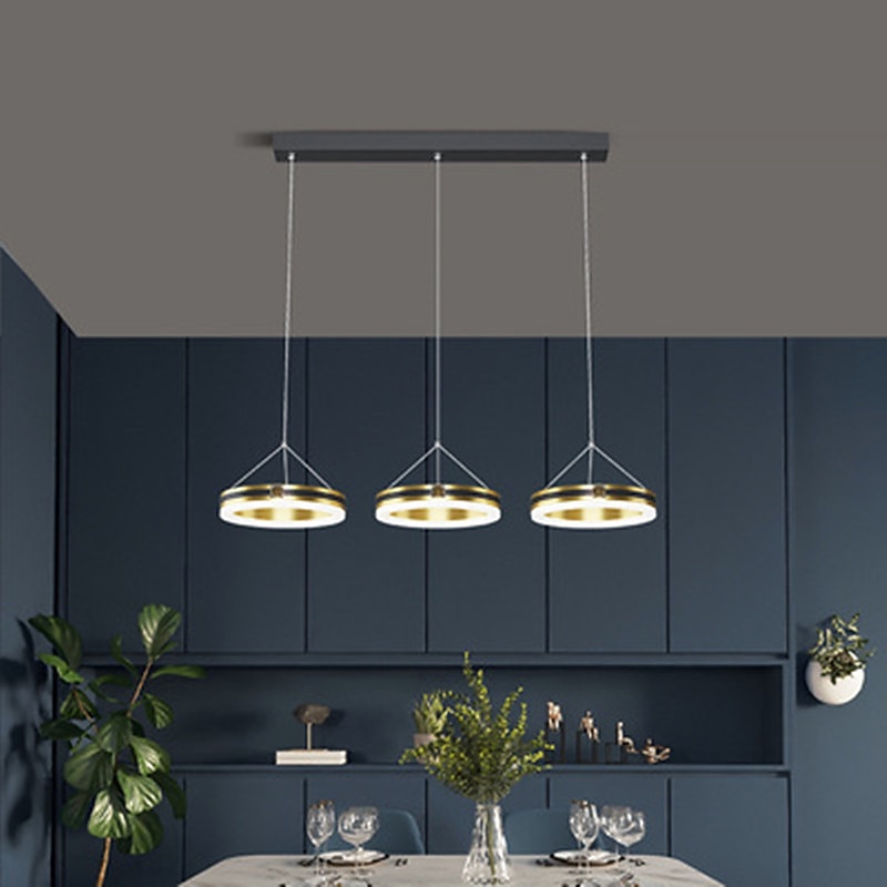 LED Pendant Light Three Head Dining Room Lamp LED Light Luxury Fashion Long Table Chandelier Simple Modern Bar Club Lamp Dining Room Kitchen 72cm4