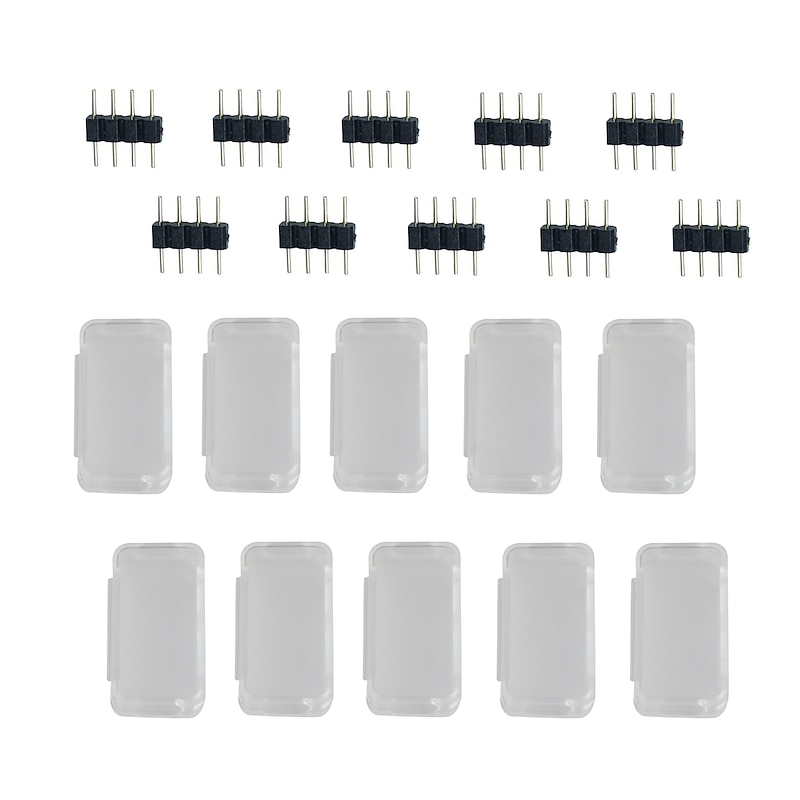 LED Light Strip Connector Waterproof Fixing Clip 4 Pin RGB Needle Male Type Waterproof Box Light Bar Accessory Box is Suitable for Fixing RGB 4Bin Connector Line2