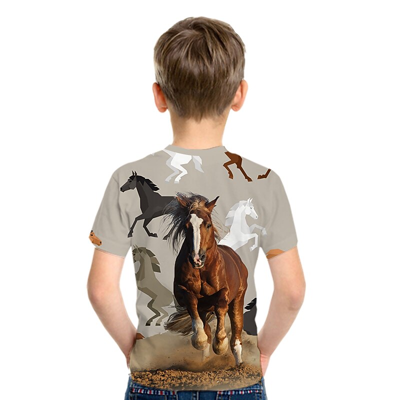 Boys 3D Animal T shirt Tee Short Sleeve 3D Print Summer Active Polyester Kids 3-12 Years Daily Wear Regular Fit2