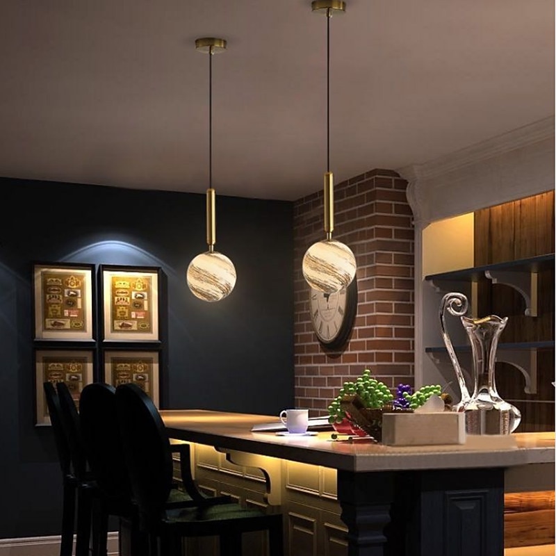 LED Pendant Light Planet Design Bedside Light Modern Gold Globe Design 15 cm Metal Electroplated 110-120V 220-240V4