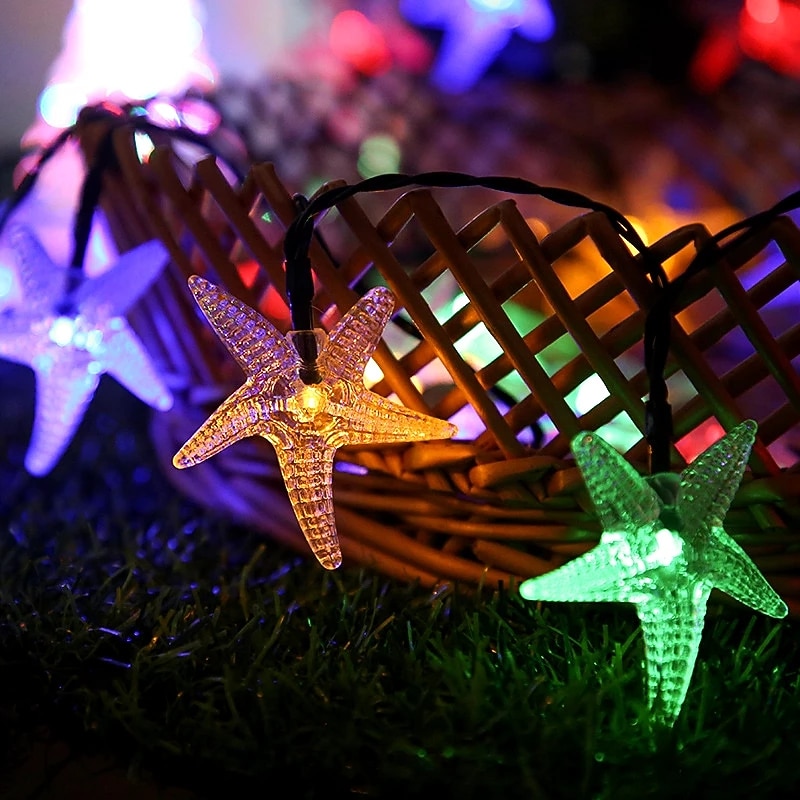 Outdoor Solar String Light Solar String Lights 8 Modes Outdoor Waterproof 7M-50LEDs 6.5M-30LEDs Ocean Stars Fairy String Lights Wedding Garden Holiday Home Decoration LED Solar Garden Light2